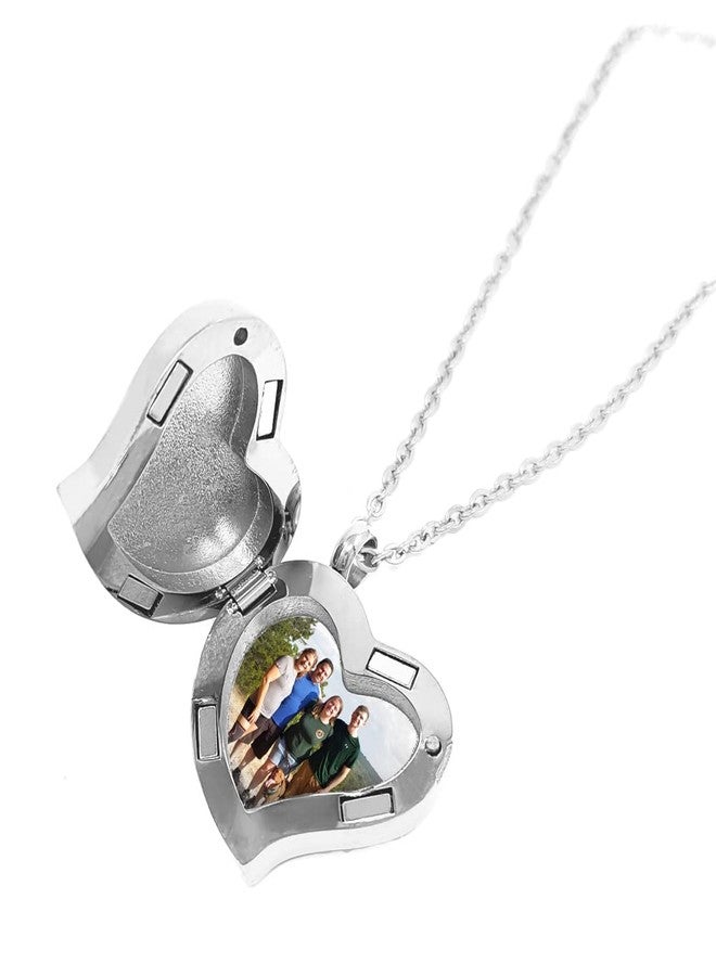 pill thing Amour Heart Pill Necklace - Polished Heart Locket with Strong Magnetic Closure - Medication Necklace - Keep Your Medication Securely with You at All Times - Locket Necklace26 Inch Chain (Silver) - Image 3